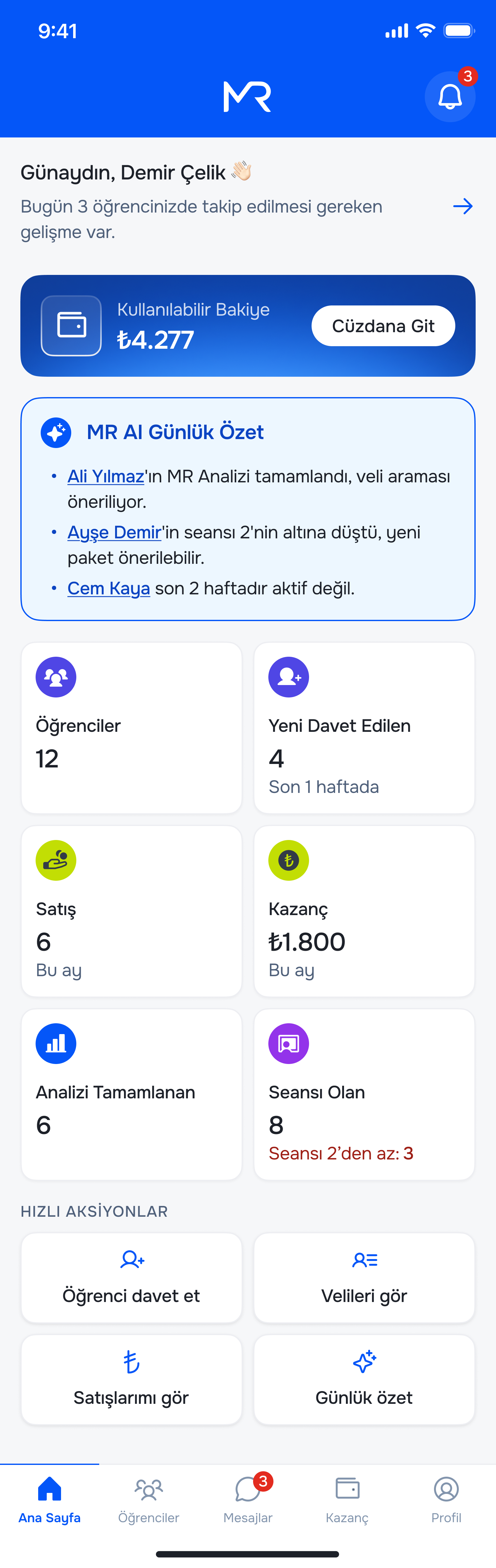 Ana sayfa — referanslar ve günlük özet
